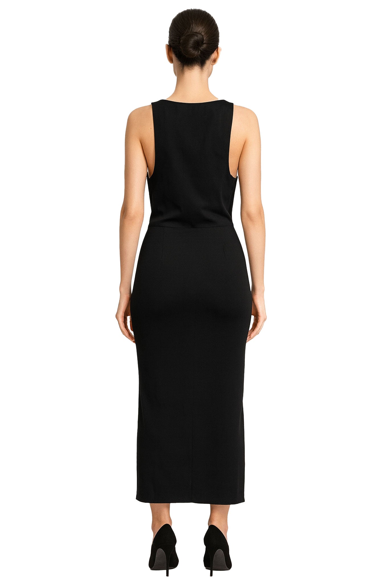 Black Satin Halter Maxi Dress